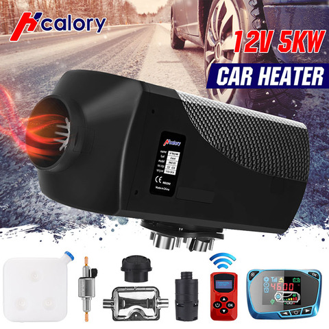 Hcalory – chauffage à Air Diesel tout-en-un 12V 24V 5-8kw, avec  interrupteur LCD et silencieux à télécommande, pour camion, bateau, voiture  - AliExpress