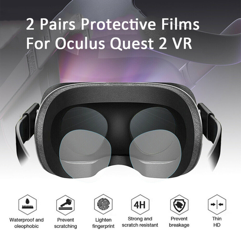 Protecteur de lentille VR, 4 pièces, Film de protection anti-rayures pour Oculus Quest 2, couverture TPU, Films HD doux, lentilles pour Quest2 VR réalité virtuelle ► Photo 1/6