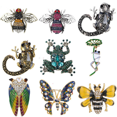 Broche Vintage en forme d'insecte, en émail, Animal, abeille, lézard, papillon, accessoires pour vêtements de luxe, bijoux pour femmes et hommes, nouvelle collection ► Photo 1/6