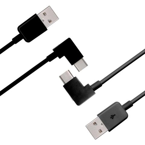 Câble connecteur USB MICRO et Type C 100 °, 3.1 cm/1 m/2m, 90 °, coudé à droite, pour MacBook / Xiaomi 4C ► Photo 1/5