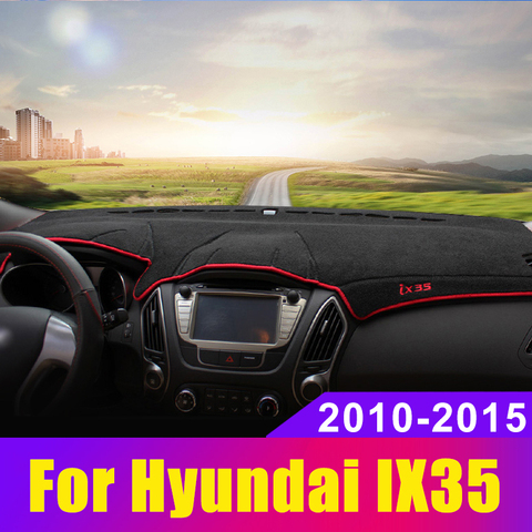 Voiture tableau de bord éviter coussin de lumière Instrument plate-forme bureau couverture tapis tapis pour Hyundai IX35 LM Tucson ix 2010-2015 accessoires ► Photo 1/6