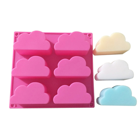 6 Holes Cloud Shape Silicone Mold For Baking Tools Cake Mousse Clouds Soap Mould Silicone Forms Soap Jelly Mold Ice Tray ► Photo 1/6