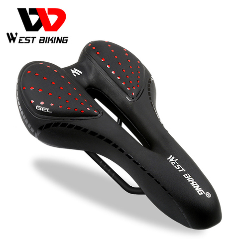 WEST vélo professionnel selle de vélo confortable respirant vélo selle siège creux coussin Silicone route vtt vélo selle ► Photo 1/6