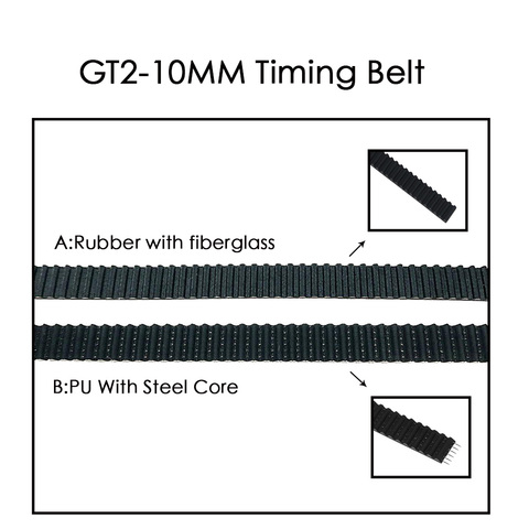 Courroie de synchronisation pour imprimante 3d, 10 M/lot, PU avec noyau en acier GT2, couleur noire 2GT, largeur 10mm, 10M par paquet, livraison gratuite ► Photo 1/4