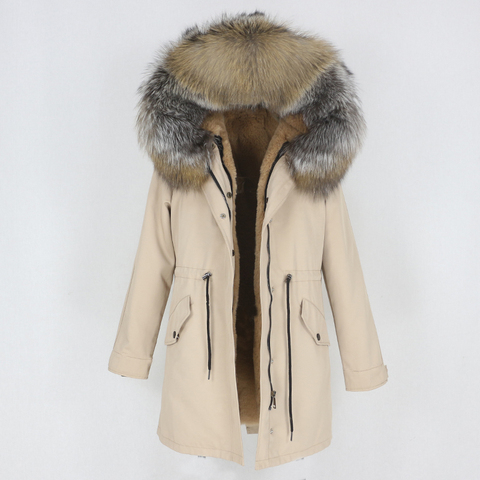 OFTBUY-veste d'hiver longue imperméable, manteau pour femme, capuche en fourrure de renard naturelle de raton laveur, vêtements d'extérieur détachables, Streetwear, nouveauté 2022 ► Photo 1/6