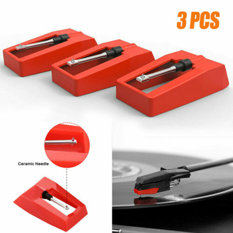 3 pièces diamant remplacement stylet lecteur de disque aiguille pour LP platine phonographe lecteur de disque Gramophone accessoires ► Photo 1/6