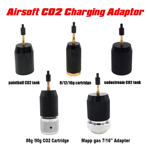 Airsoft CO2 recharge adaptateur de charge adaptateur pour réservoir de Paintball/cartouche jetable/cylindre Sodastream et cartouche de gaz MAPP ► Photo 1/6