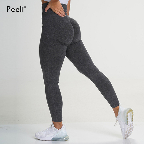 Leggings de Yoga sans couture pour femmes, vêtements de Fitness, pantalon froissé au niveau des fesses, pantalon froissé, taille haute, 2022 ► Photo 1/6