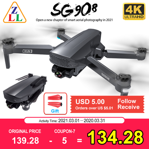 Drone GPS 3 axes ZLL SG908, caméra 4K 5G Wifi FPV professionnel 1.2KM 50X sans balais RC hélicoptère Quadcopter SG906 PRO 2 ► Photo 1/6