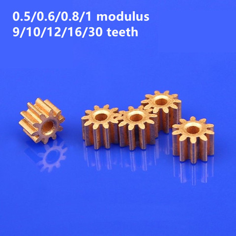 10pcs/lot Powder Metallurgy Copper Base Gear 0.5/0.6/0.8/1 Modulus 9/10/12/16/30 Teeth for Motor Model Small Parts ► Photo 1/6