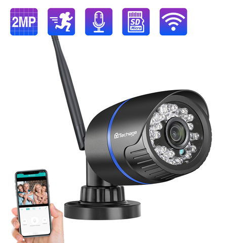 Techage 1080P 2MP caméra IP sans fil IR Vision nocturne enregistrement Audio P2P Onvif vidéo sécurité Wifi caméra extérieure CCTV Surveillance ► Photo 1/6