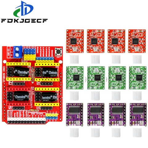 CNC Shield v3 – machine à graver/imprimante 3D/+ 4 pièces A4988 / 4 pièces DRV8825, moteur pas à pas pour Arduino ► Photo 1/5