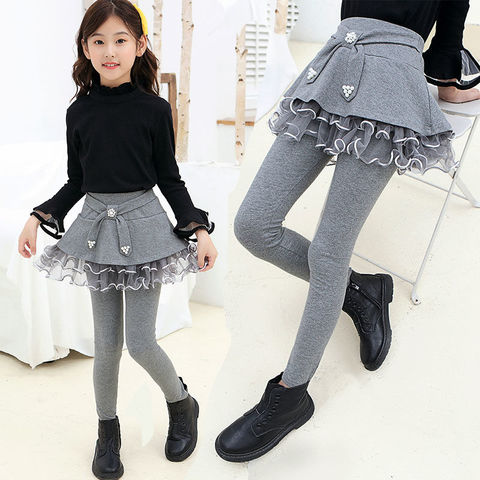 2022 enfants filles Legging jupe-pantalon enfant fille printemps automne Leggings enfants filles jupe-pantalon Catton pantalon pour 3-9 ans enfant ► Photo 1/6