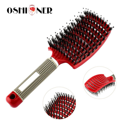 Démêler Brosse À Cheveux Femmes Humide Peigne Brosse À Cheveux Professionnel Brosse À Cheveux Massage Peigne Brosse pour Cheveux Salon de Coiffure Outils De Coiffure ► Photo 1/6