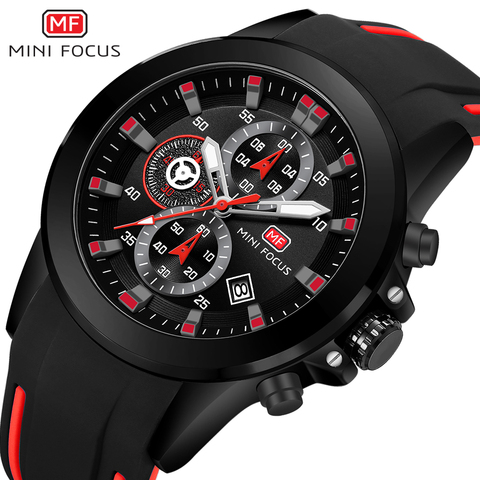 MINI FOCUS Army – montre à Quartz pour hommes, bracelet en Silicone, chronographe, sport de luxe, marque supérieure, 0287 ► Photo 1/6