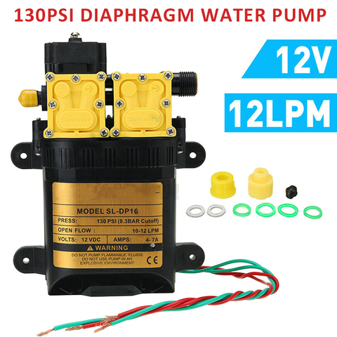 Pulvérisateur d'eau à haute pression de diaphragme de pompe à eau électrique agricole de cc 12v 130PSI 10-12L/Min pour le verdissement de jardin ► Photo 1/6