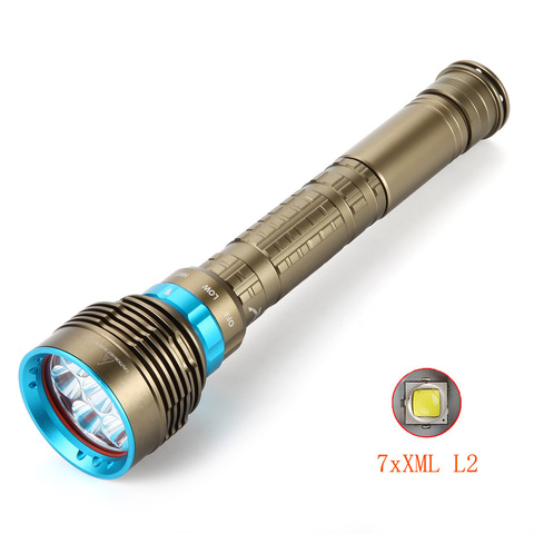 Lampe de plongée étanche 7x XM-L L2, lampe sous-marine étanche, LED lumens ► Photo 1/5