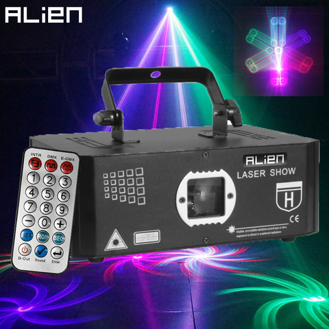 ALIEN – projecteur Laser RGB 500mW, éclairage de scène, faisceau d'effet, Illusion 3D, réseau d'animation 10 en 1, lumières de fête Disco DJ ► Photo 1/6