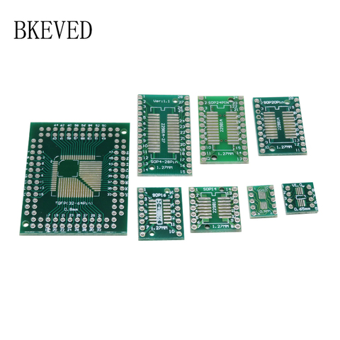 Carte de circuit imprimé SMD tournant vers DIP SOP MSOP tsop SOT23 8 10 14 16 20 24 28, plaque d'adaptation SMT vers DIP, 10 pièces ► Photo 1/1