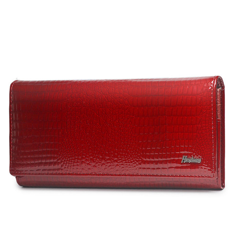 Portefeuille Crocodile en cuir véritable pour femmes, marque de luxe, pochette longue pour dames, porte-monnaie à fermeture magnétique ► Photo 1/6