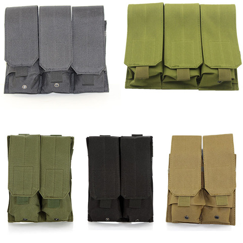 Pochette tactique en Nylon Molle Double Triple Magazine, étui pour pistolet Airsoft M4 M16 5.56 .223 AK AR15, étui pour accessoires de chasse ► Photo 1/6