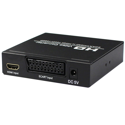 HDMI rvb péritel vers HDMI Scaler 1080P convertisseur HDMI péritel vers HDMI boîtier de convertisseur de commutation avec fonction d'extracteur audio HDMI ► Photo 1/5