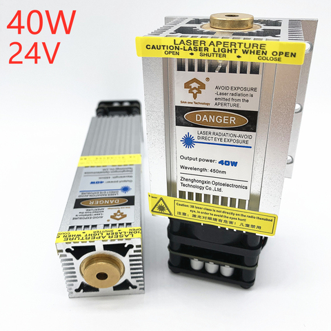 Module bleu de laser de 40W 24V, acier inoxydable de gravure rapide superbe de tête de laser et métal oxydé, transmittance légère élevée ► Photo 1/6