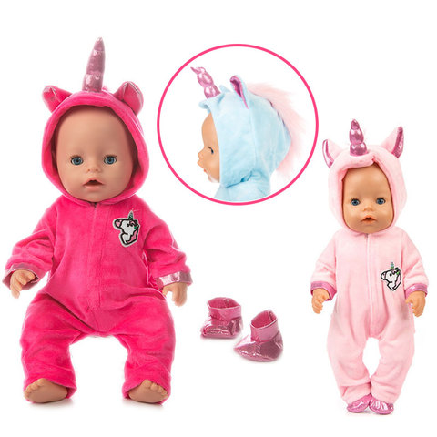 Costume + chaussures poupées tenue pour 17 pouces 43cm zapf bébé né poupée mignon pulls barboteuses vêtements de poupée ► Photo 1/6