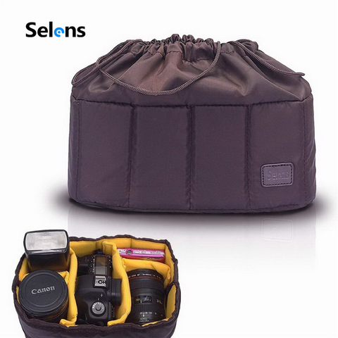 Selens Flexible caméra insérer Partition sac rembourré étui pour Canon Nikon Sony DSLR objectif appareil photo reflex ► Photo 1/6