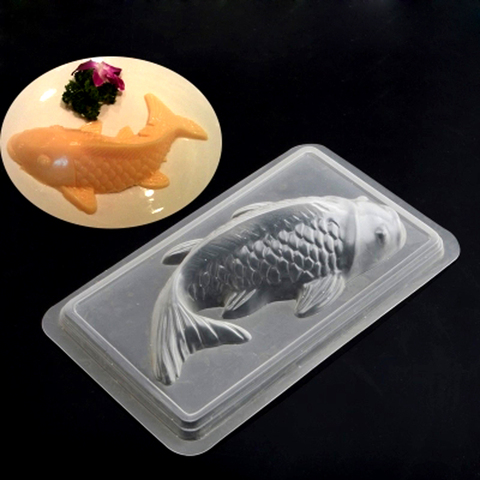 Moule à gâteau en plastique en forme de poisson Koi 3D, 28x17.5cm, pour chocolat et gelée, à faire soi-même, outils de cuisson, décorations ► Photo 1/6