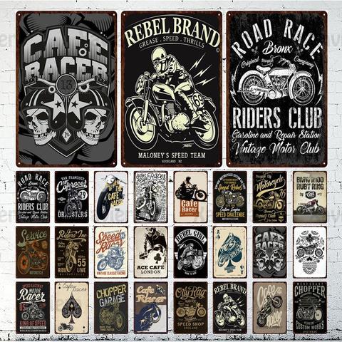 Moteur métal Plaque sombre industriel étain Logo étain peinture moto et course sur route rétro Art fer Plaque décor Bar Pub café Club ► Photo 1/6