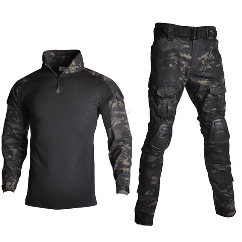 Airsoft extérieur Paintball vêtements militaire tir uniforme tactique Combat Camouflage chemises Cargo pantalon coude genouillères costumes ► Photo 1/6