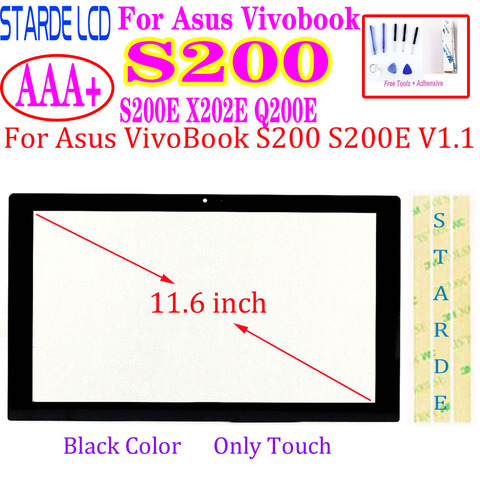 Tactile pour Asus VivoBook S200 S200E X202E Q200E écran tactile numériseur verre capteur panneau remplacement noir ► Photo 1/5