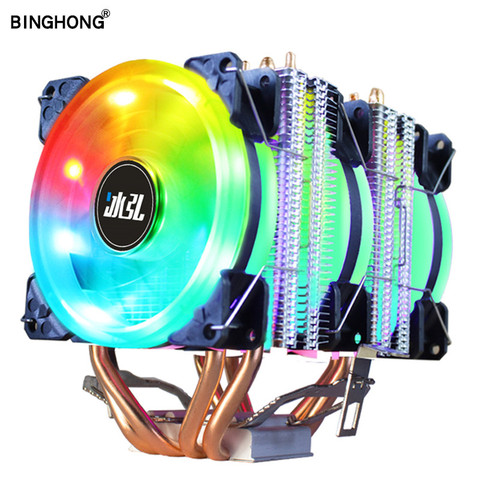 BING HONG 4 – refroidisseur de CPU à Double tour, Tube en cuivre, LGA 775 1155 1366 X79 X99 AMD3 AM4, ventilateur de refroidissement universel silencieux rvb PWM ► Photo 1/6