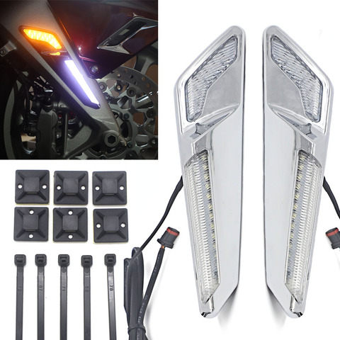 Feux de LED NAV montés sur fourche de frein avant de moto en Chrome ou noir pour Honda Goldwing GL1800 F6B 2022-UP 2022 ► Photo 1/6