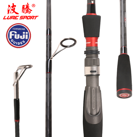 LureSport voyage canne à pêche 2.1 m/2.4 m FUJI Guide moulinet siège x-cross carbone Spin Cast leurre canne à pêche ► Photo 1/6