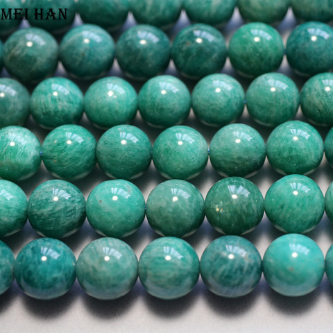 Meihan – perles rondes lisses en amazonite naturelle, 10mm, pour la fabrication de bijoux, 1 brin ► Photo 1/2