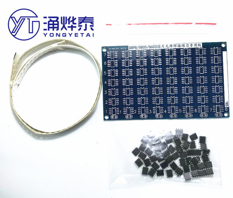 Tableau de pratique de soudage de composants SMT SMD, Kit de bricolage, Transistor à Diode de résistance par apprentissage, puce SOP8 0805 PCB 0603 S ► Photo 1/1