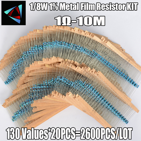 Kit d'assortiment de résistances à Film métallique, 2600 pièces, 130 valeurs 1/8W 0.125W 1% ► Photo 1/1