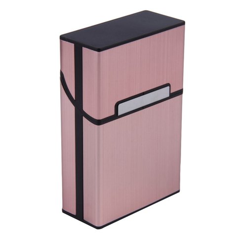 Accessoires de fumer hommes dame cadeau Cigarette conteneur de stockage boîtier en alliage d'aluminium porte-tabac boîte de poche bouton magnétique ► Photo 1/6