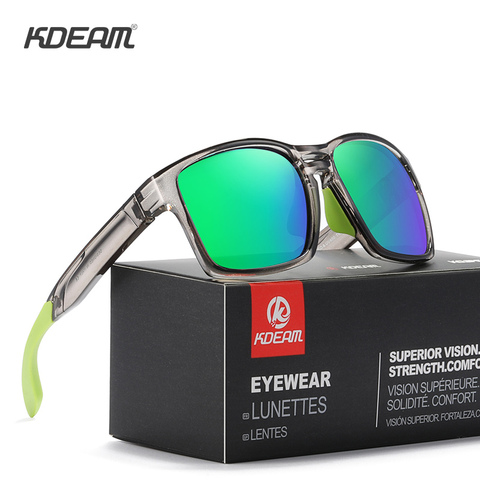 KDEAM-miroir de vue transparent pour hommes | Lunettes de soleil TR90 avec couvercle en caoutchouc élastique, lunettes de soleil polarisées Sport oculos de sol KD503 ► Photo 1/6