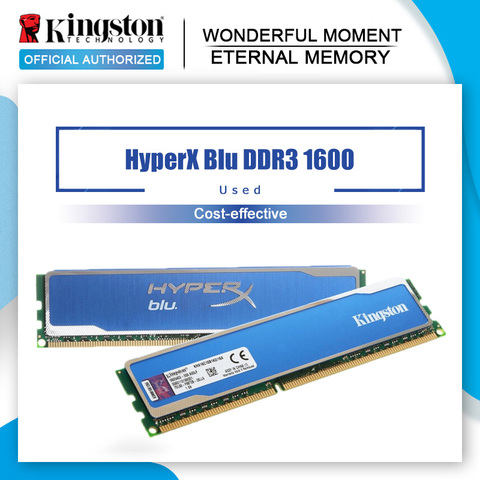 Kingston – mémoire de serveur d'ordinateur de bureau, HyperX Blu, modèle DDR3, capacité 4 go 8 go, fréquence d'horloge 1600MHz, RAM, DIMM 240 broches, compatible avec processeurs Intel PC3 ► Photo 1/4