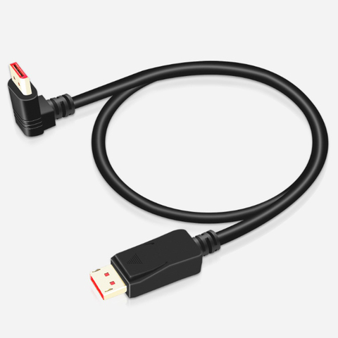 Câble Displayport 1.4 câble Displayport coudé à 90 degrés 144Hz/4K 8K/60Hz Displayport mâle vers Displayport 1.4 câble mâle ► Photo 1/6