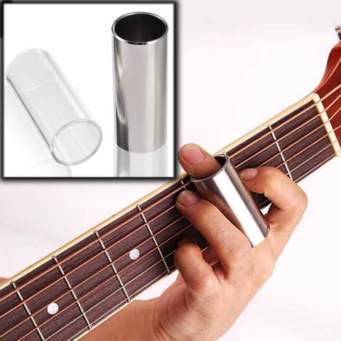 Glissière en verre acier inoxydable glissière guitare Guitarra chaîne doigt Tube curseur guitare basse moyenne (6cm) ► Photo 1/6