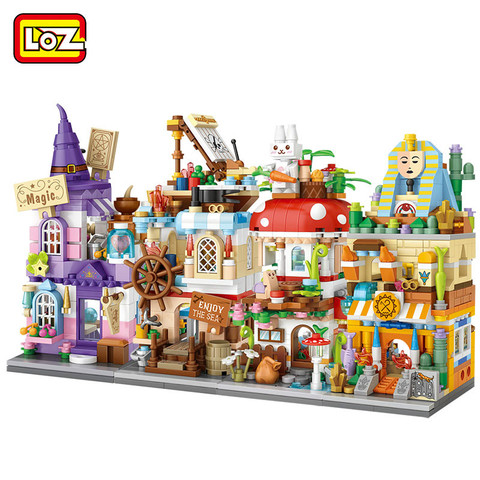 LOZ – jouet de noël pour enfants, blocs de construction, vue de la ville, scène de café, magasin de détail, modèles d'architecture et jeu de construction, nouvelle collection ► Photo 1/6