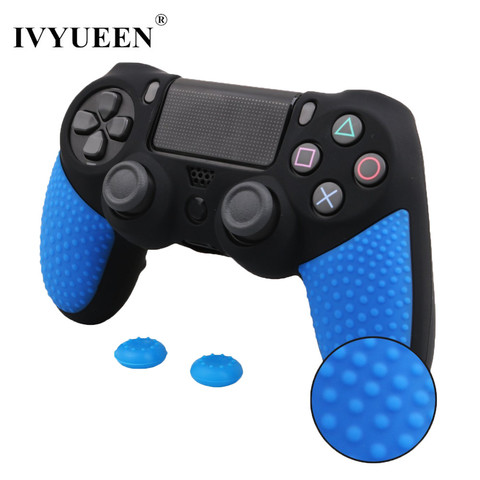 IVYUEEN peau de coque en Silicone anti-dérapant pour Dualshock 4 PS4 DS4 PRO housse de protection de contrôleur mince avec poignées de pouce ► Photo 1/6