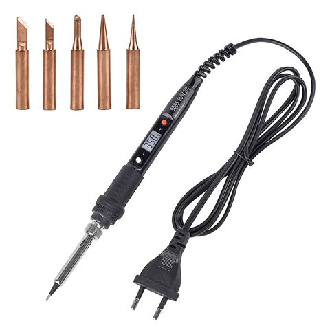 Qhtec – kit de fer à souder avec pointes, avec affichage LCD, température réglable, chauffage en céramique, outils de réparation, 80W ► Photo 1/6