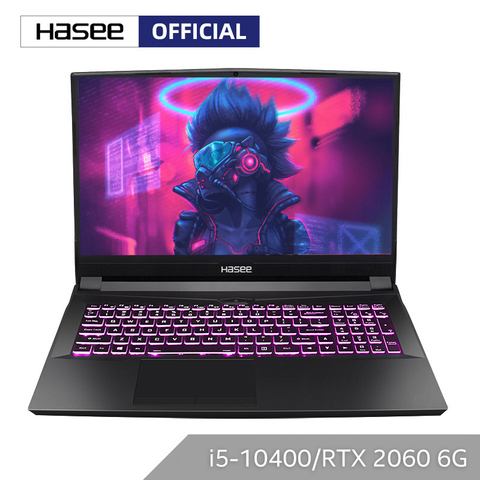 Hasee – pc portable TX8-CU5DK pour jeux, écran I5-10400 pouces, technologie IPS, processeur Intel Core 16.1 + RTX2060, 16 go de RAM, 72% ssd, 1 to de disque dur, NTSC ► Photo 1/5