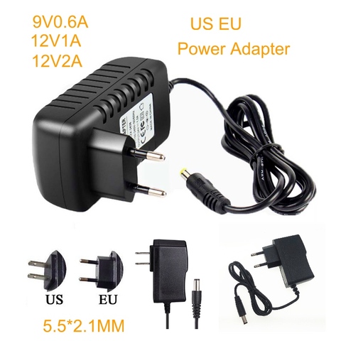 Adaptateur d'alimentation 9V, 0,6 a, 12V, 1a, 2a, 2,5 a, AC, DC, prise EU/US, moniteur de charge, bon marché ► Photo 1/6