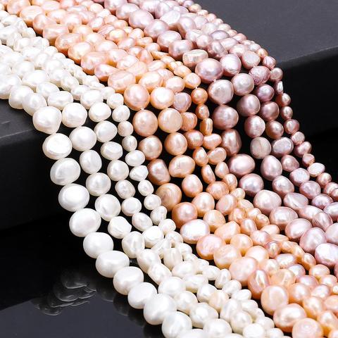 Perles d'eau douce 100% naturelles, rose blanc fin, perles de riz pour la fabrication de bijoux, irrégulières, bricolage, boucles d'oreilles, Bracelet, collier ► Photo 1/6